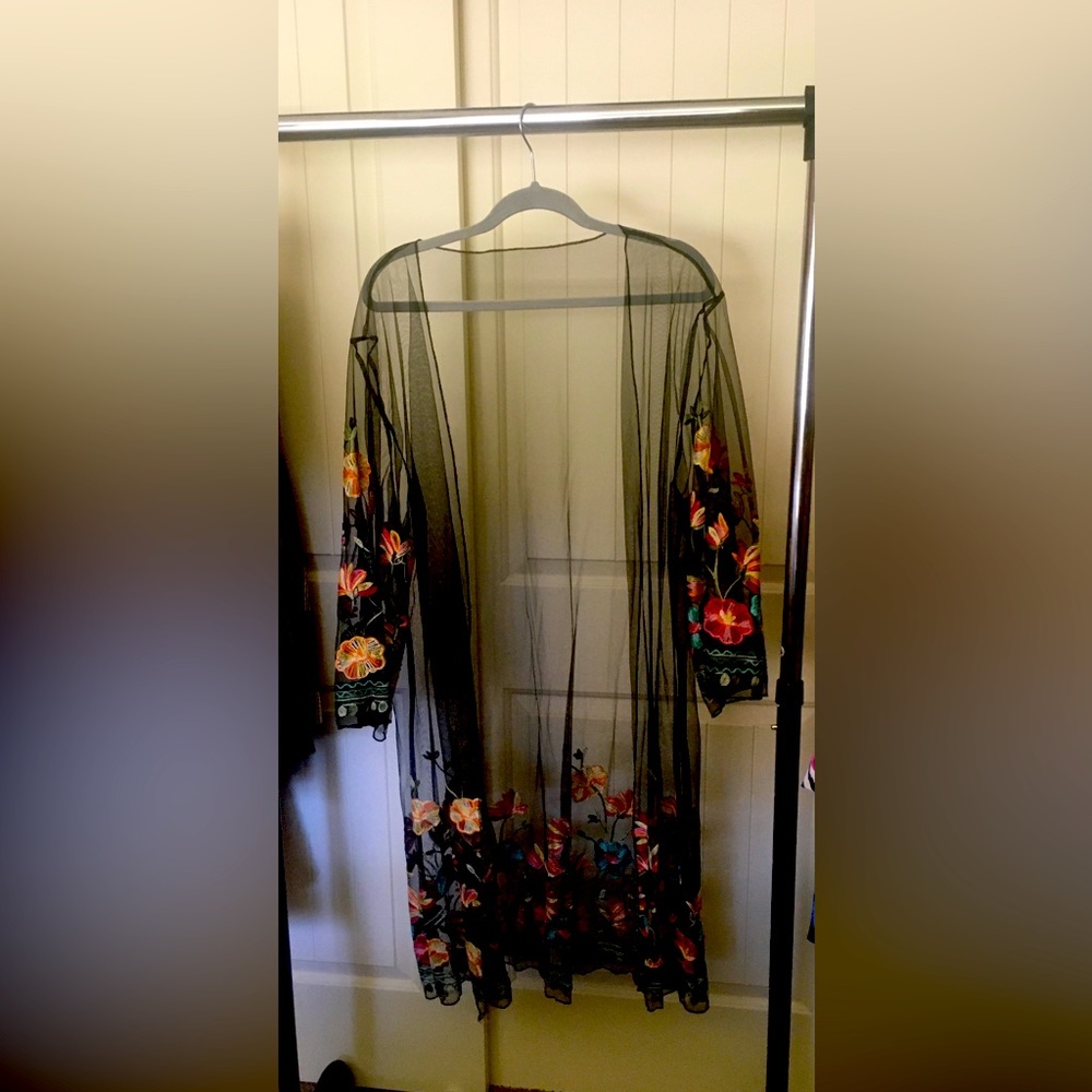 Embroidered Shawl Size 3 NWOT